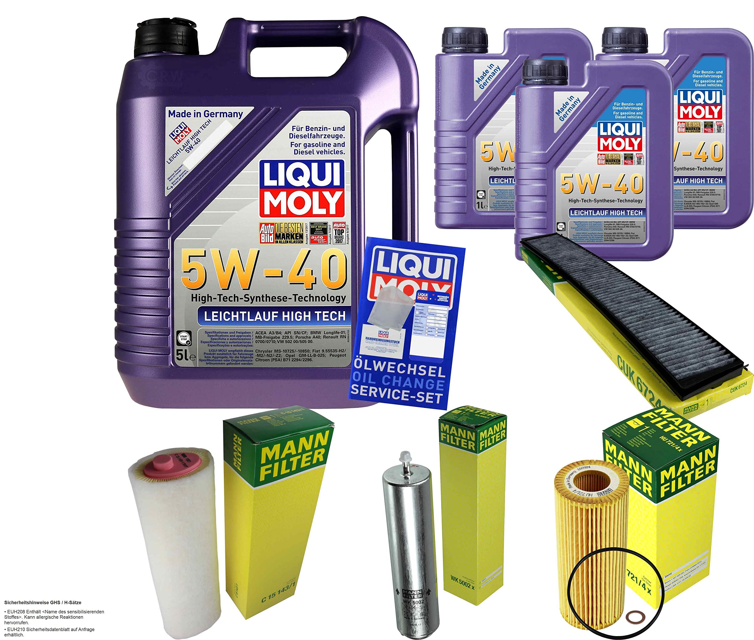 Pacchetto di ispezione 8 L LM LL High Tech 5W-40 + Pacchetto filtri Uomo 3 pezzi