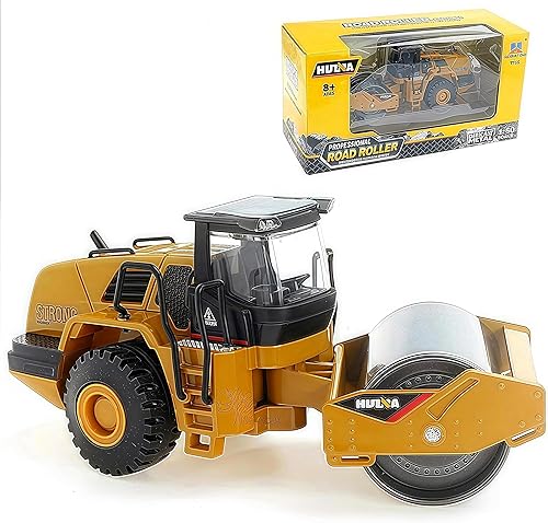 Miniatura 5 de Gemini&Genius Juguete de rodillo de carretera para niños, juguetes de vehículos de construcción resistentes, camiones de carretera de aleación a