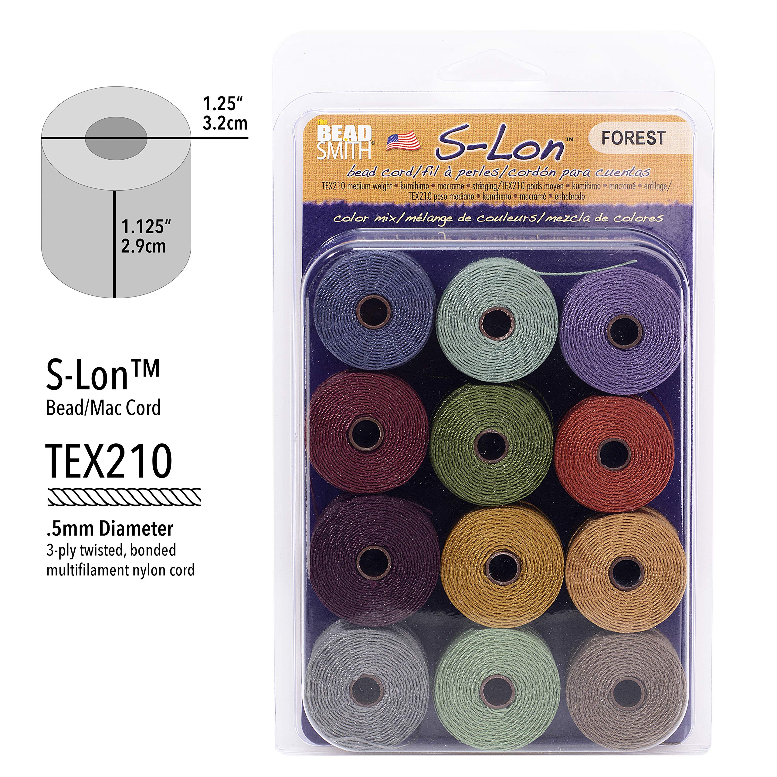 HELBY IMPORT CO. S-LON sznur z koralikami 12 szt. las, wielokolorowy, jeden rozmiar