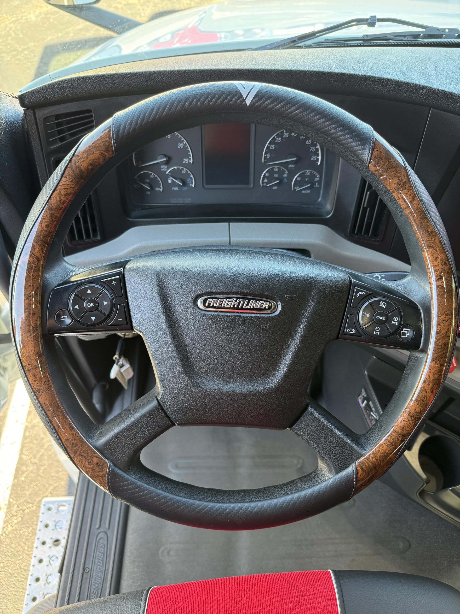 Funda para volante de 18 pulgadas para camión SEMI (imitación de madera)