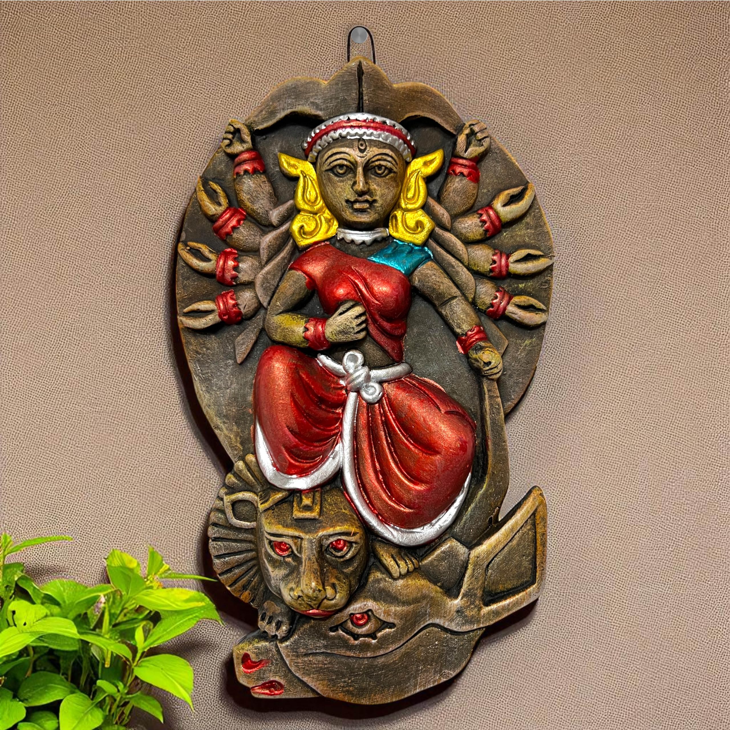 Shiv Parvati Terracotta Wall Hanging - Divine Home Decor -9