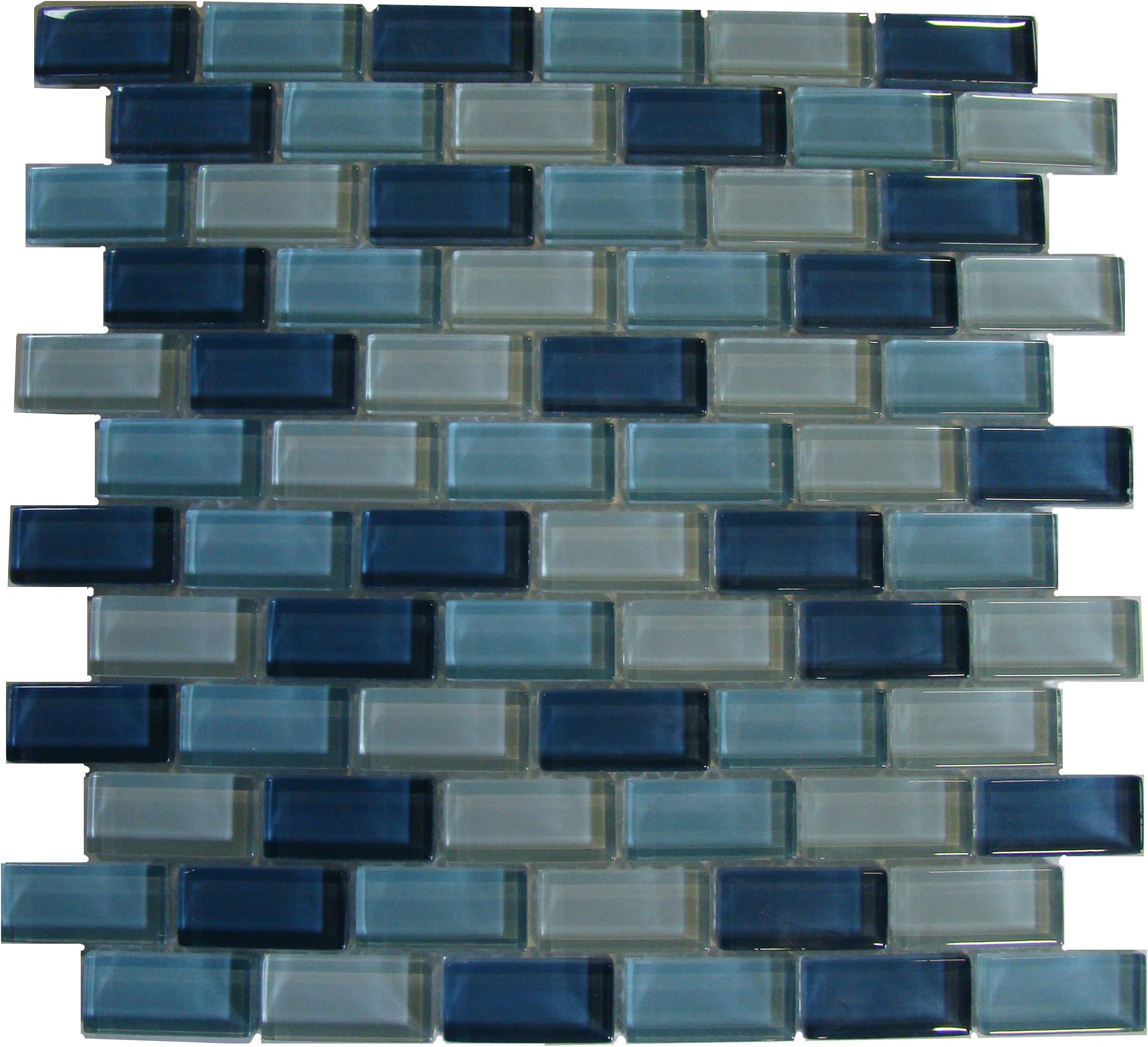 INSBG1X2ARC Shimmer Blends Glass Mosaic Tile, 1-by-2-Inch Tile on a 12-by-12-Inch Mosaic Mesh, Arctic Gloss