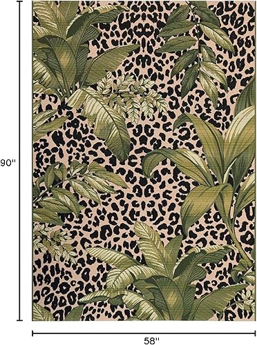 Miniatura 2 de Liora Manne Marina - Alfombra para interiores y exteriores, diseño floral y safari, cómoda y duradera, telar eléctrico, material de polipropileno,