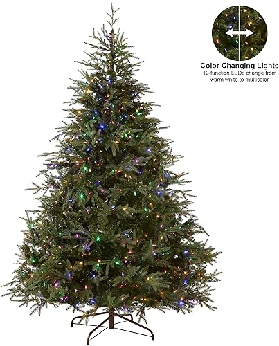 Miniatura 5 de National Tree Company Pre-Lit - Árbol de Navidad artificial completo Feel Real verde Frasier Grande luces LED de doble color incluye soporte 6 pies