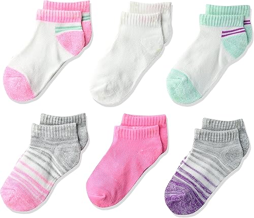 Hanes Calcetines cómodos de corte bajo para bebé, estilo de vida, paquete de 6 pares