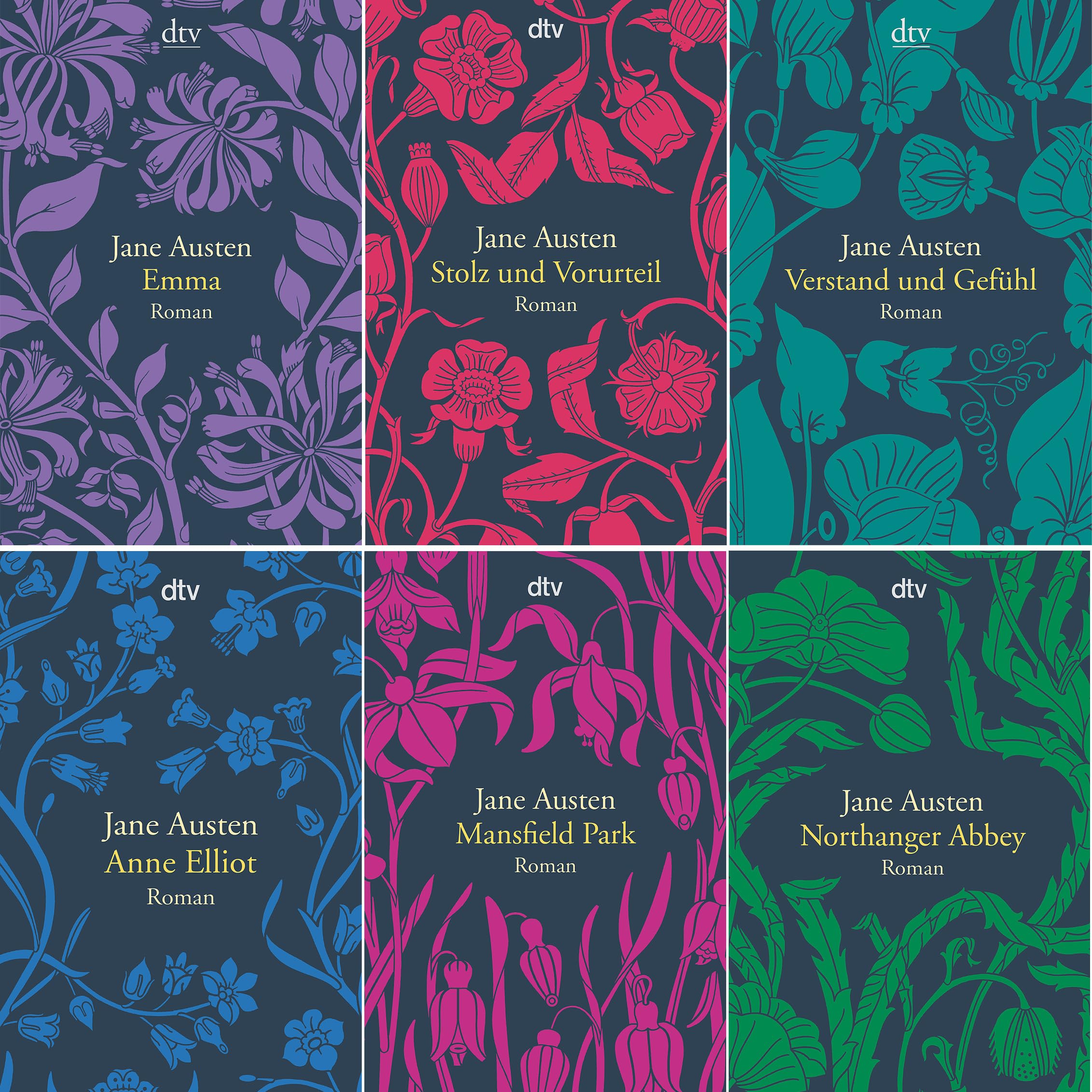 Jane Austen Set: »Emma« + »Stolz und Vorurteil« + »Verstand und Gefühl« + »Anne Elliot oder die Kraft der Überredung« + »Mansfield Park« + »Northanger Abbey«