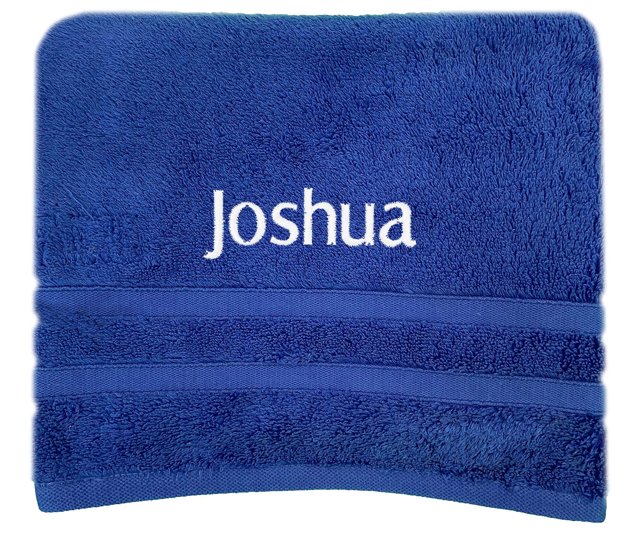 Gaveno Personalised Bath Hand Towels Sizes Embroidered Name (Royal Blue, Bath Sheet)