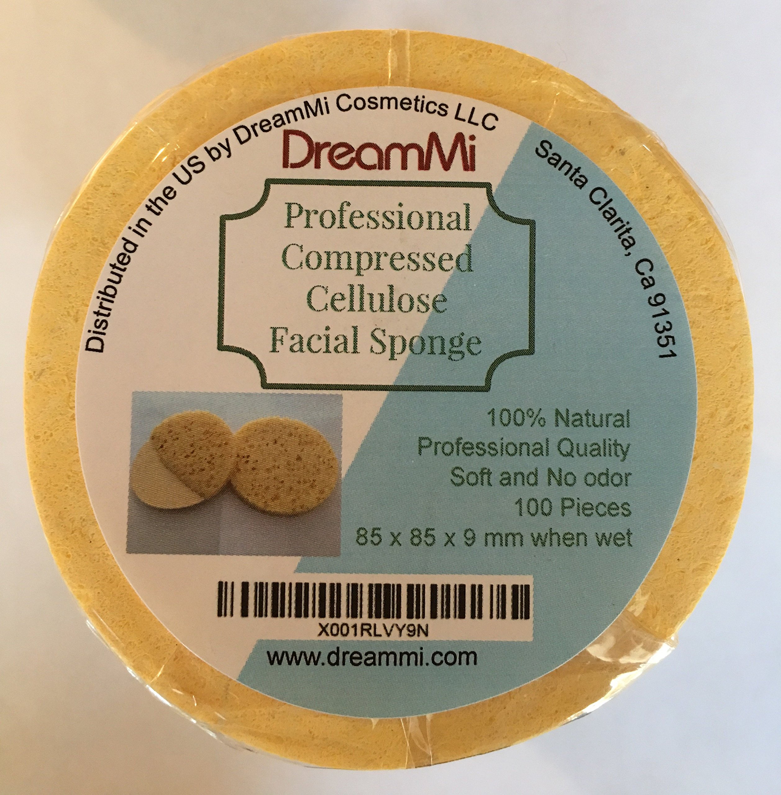 100 Pieces, Size Big, Professional Round Compressed Cellulose Facial Sponge, Soft, Natural, Eco Friendly