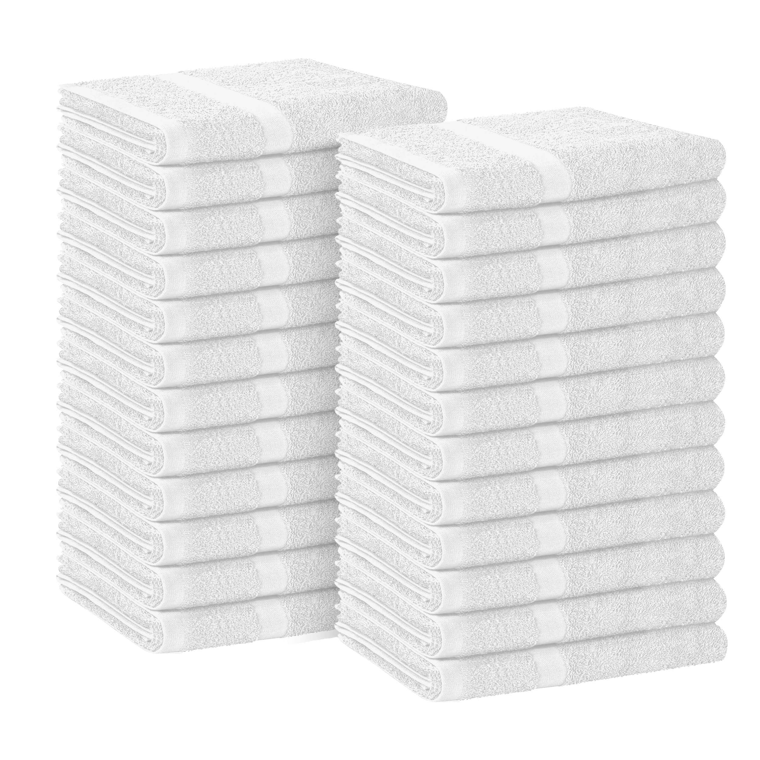 Avalon Towels Salon Towel - White Hand Towels Bulk Pack of 24 - 100% Cotton Absorbent Spa, Facial & Gym Towel for Working Out - 16x27 Inches (Not Bleach Proof)