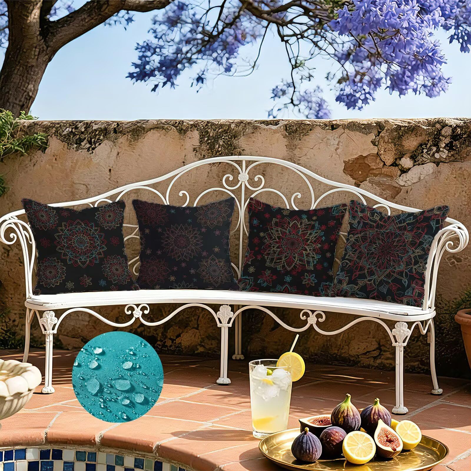 Cojines Exterior Vistoso Funda Almohada 45x45cm Juego de 4, Cod-538