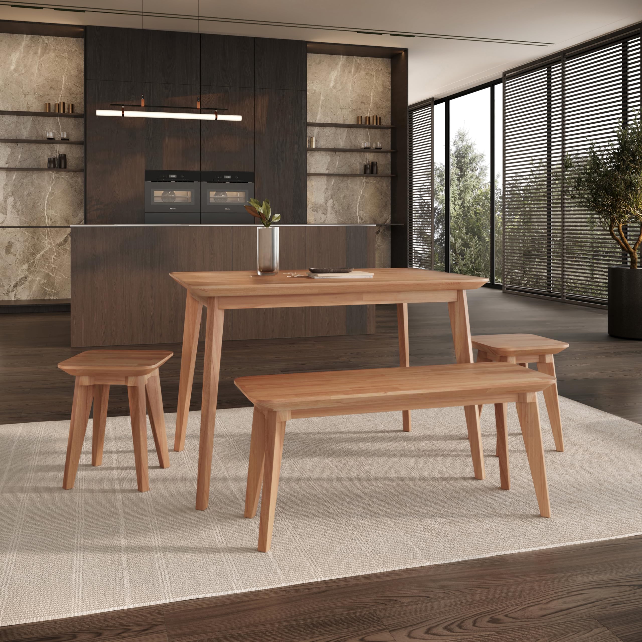 KROKWOOD Banc Paris Bois de Massif (Hêtre, 120 x 35 x 45 cm)