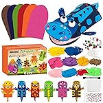WATINC 6Pcs Hand Puppet Making Kit, Art Craft Felt Sock Puppet Toys, Creative DIY Make Your Own Pompoms Wiggle Googly Eyes Storytelling Role Play Party Supplies Gift for Girls Boys (Dinosaurs A)