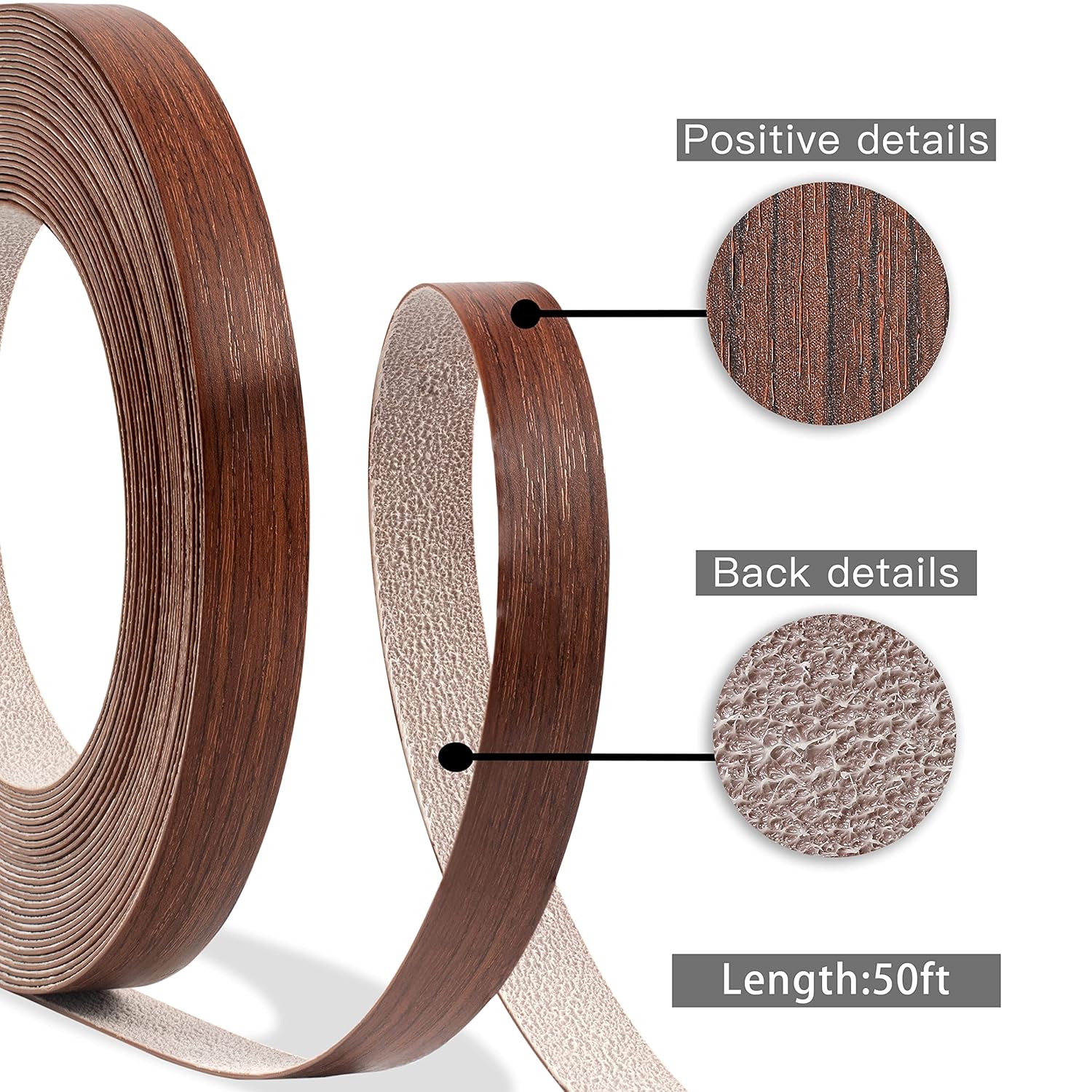 GSCIT Club Cherry Edge Banding, 1 1/2 inch x 50ft roll of Veneer Edge Banding - Pre-glued Flexible, Wood PVC Tape for Cabinet Repair & Furniture Restoration