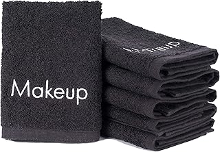 Arkwright Makeup Remover Towels (13x13, 6 Pack) Soft Cotton Washcloths With Makeup Embroidery, Perfect Holiday Gift for Wo...