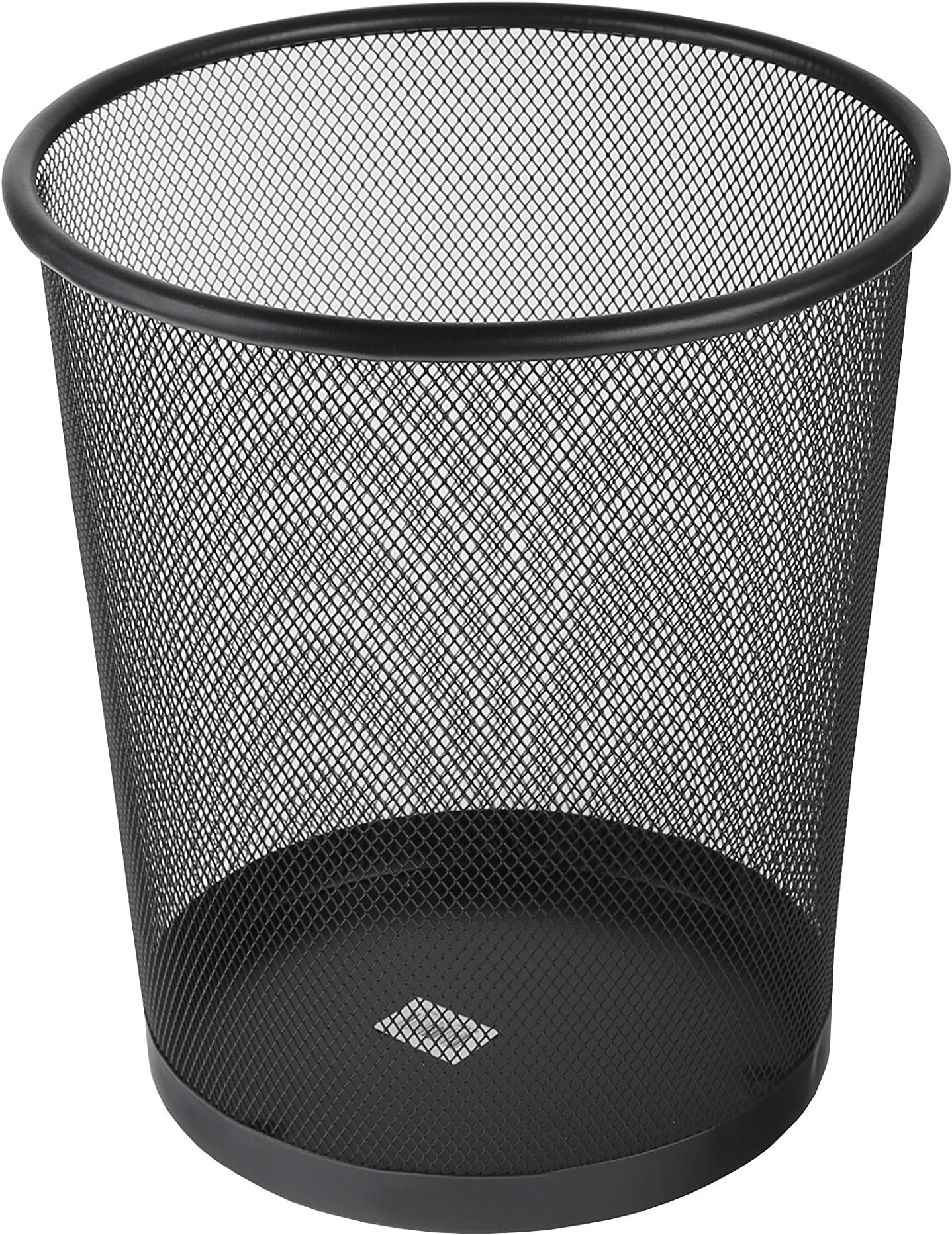 Matsuta Small Metal Mesh Bin Round Wastebasket, 10 x 9, Black