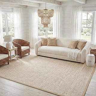 SAFAVIEH Area Rug 8x10 - Natural Fiber Collection - Large - Marble & Lin...