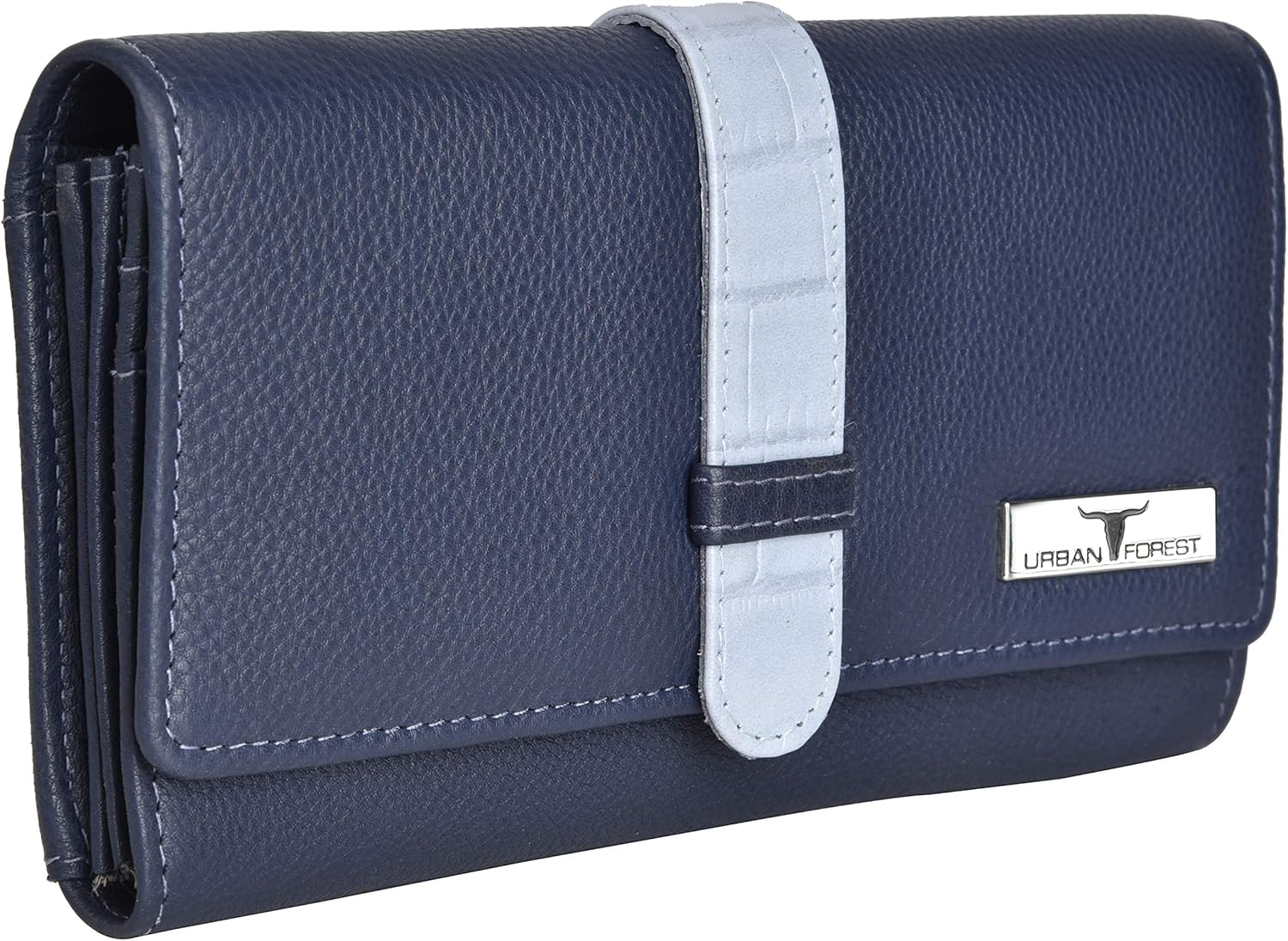 Urban Forest Danny RFID Blocking Leather Wallet for Women, Blue, RFID