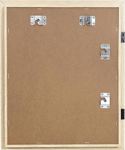 Miniatura 3 de FrameWorks Marco de arte infantil de madera blanca de 10 x 12.5 pulgadas con bordes estilo galería, vidrio templado y correas elásticas, paquete de