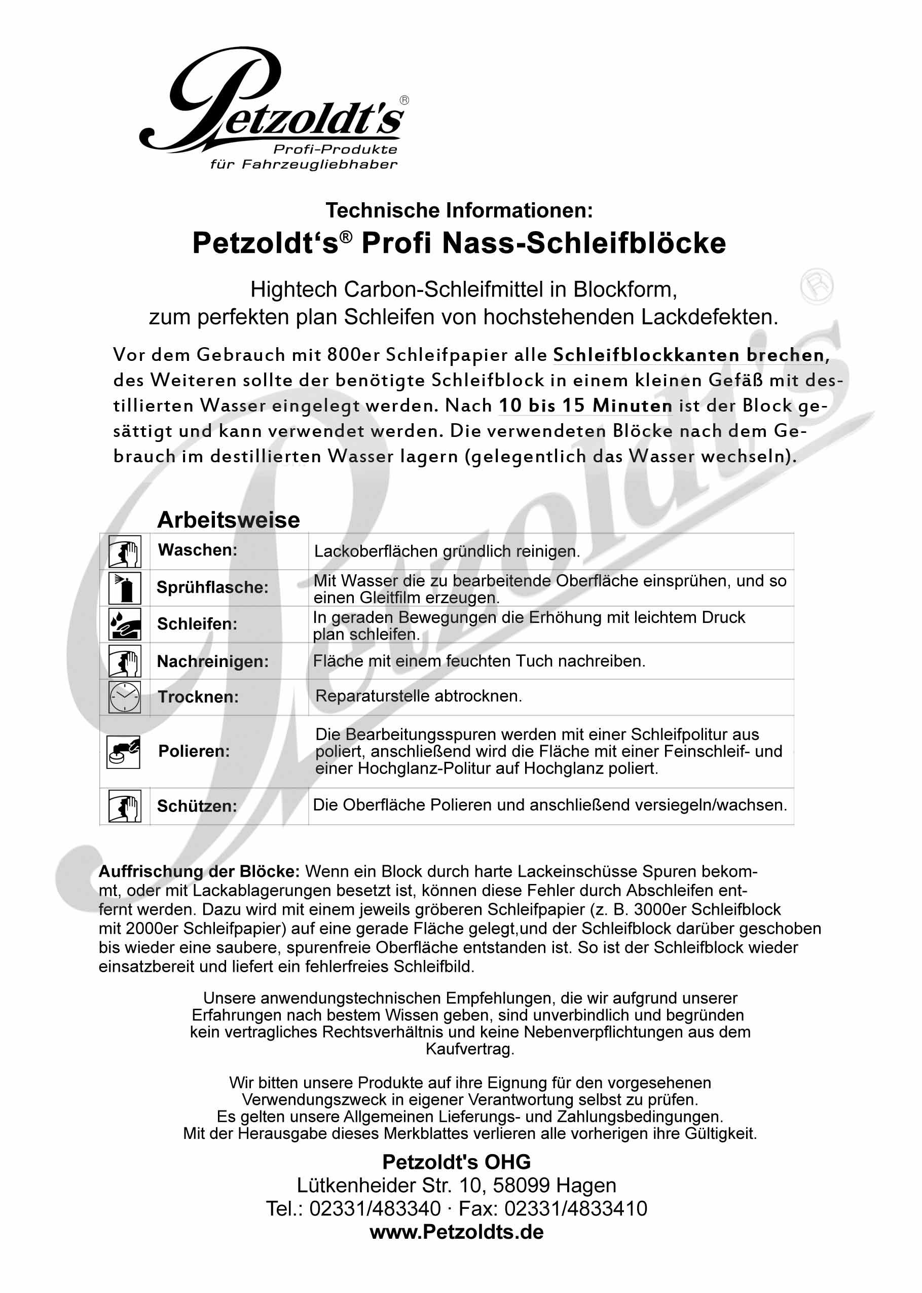 Petzoldt's Profi Nass-Schleifblock Set mit Körnung 800, 1500, 2000 und 3000, bearbeiten Sie Staubeinschlüsse, Lackläufer, Beispritzränder o. ausgetupfte Steinschläge
