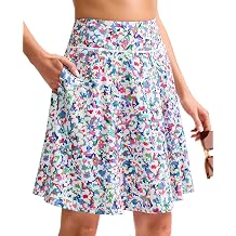 Viodia 20 Knee Length Skorts for Woman with Pockets Tennis Golf Athletic Skort High Waisted Long Skirts with Shorts