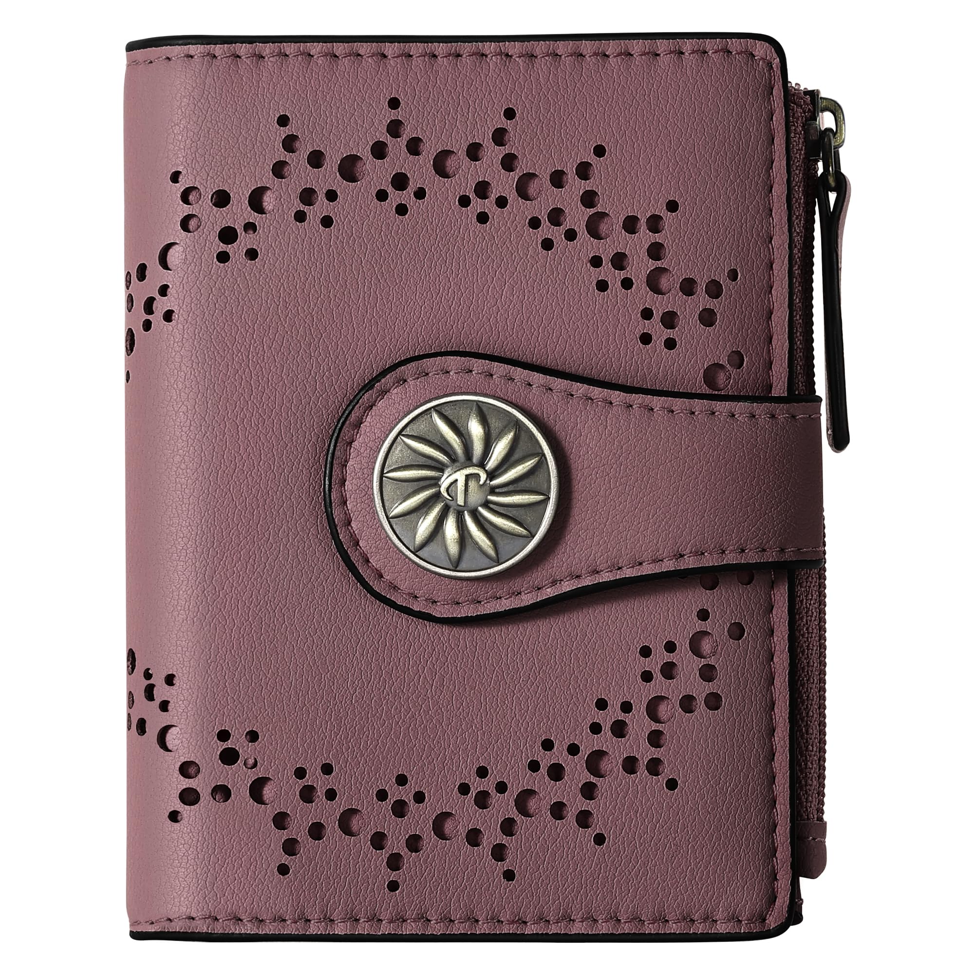 Small Wallet for Women Bifold RFID Blocking Card Holder Leather Wallets with Zipper Coin Pocket