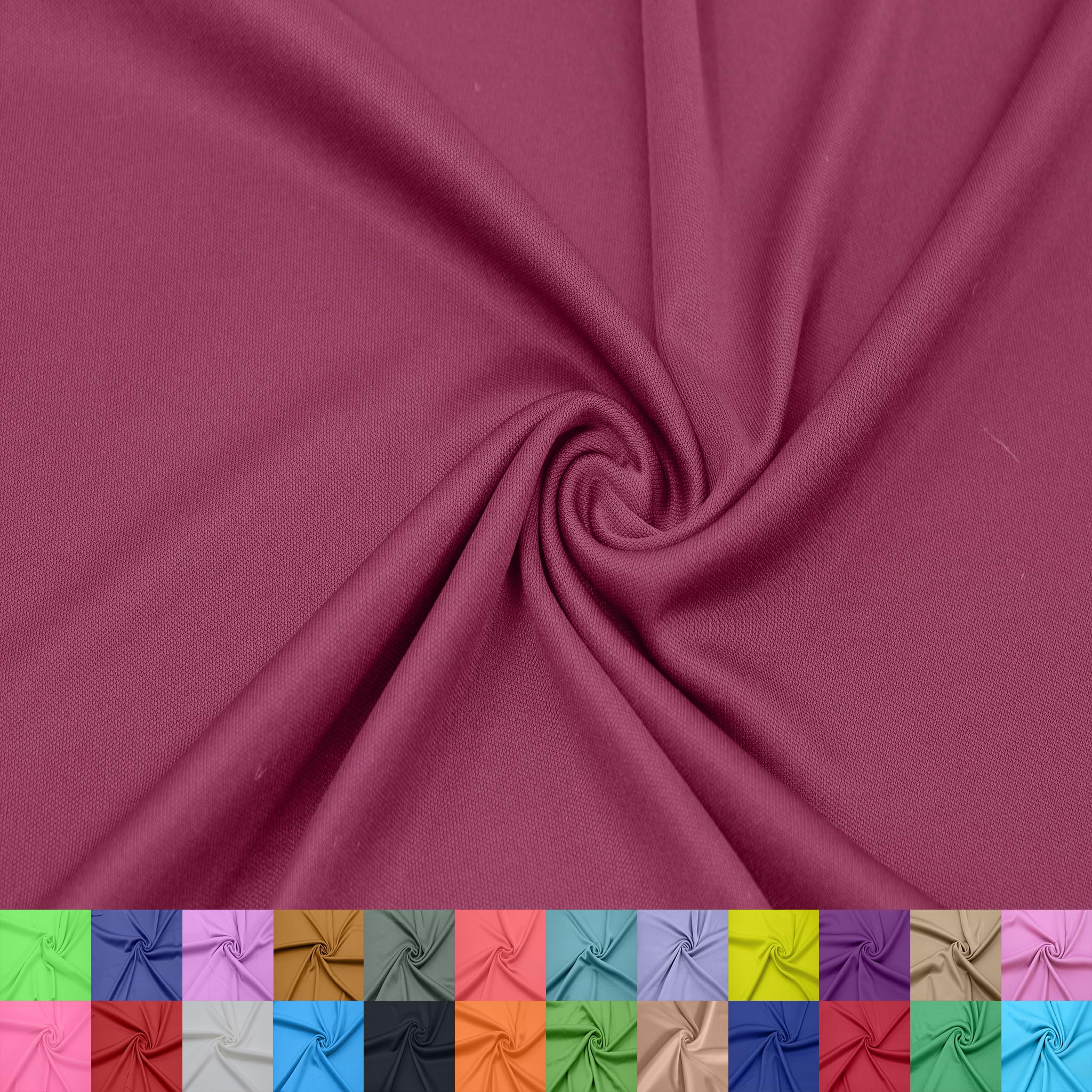 Stylish FABRIC 60 Wide 100 Polyester Interlock Lining 2-Way Stretch Lightweight Knit Fabric by The Yard for Apparel