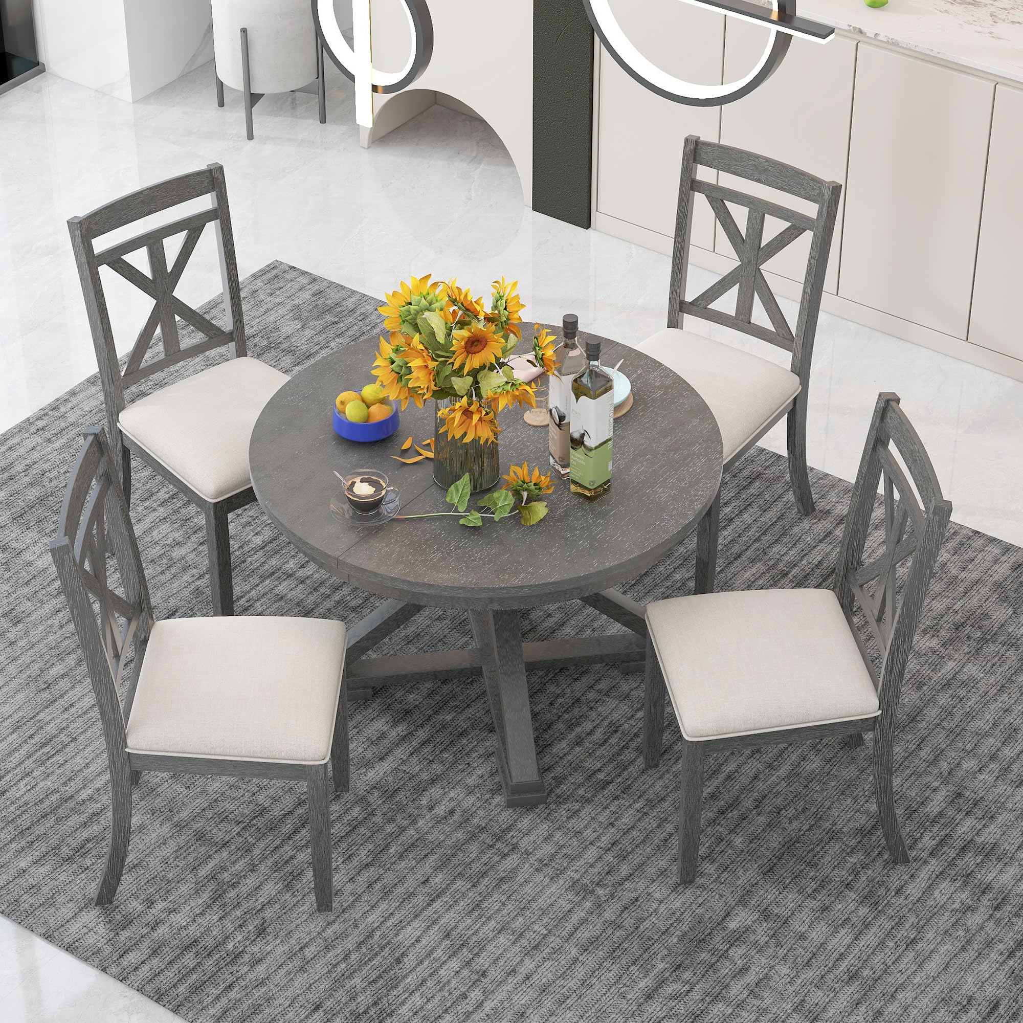 Amazon.com - VilroCaz 5-Piece Retro Functional Dining Table Set