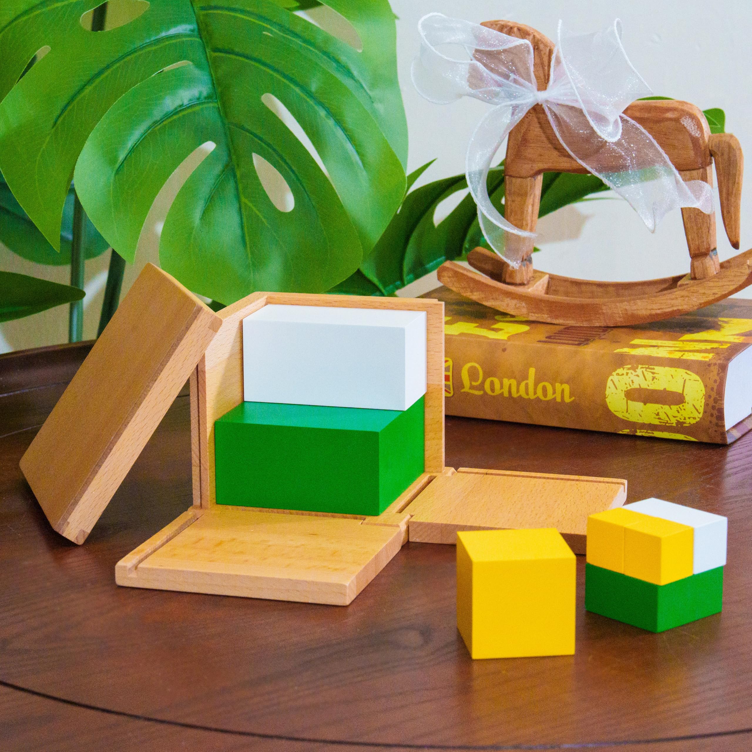 Montessori materiały matematyczne – drewniana zabawka edukacyjna do liczb i liczb, przedszkola i szkoły podstawowej, domowej i klasy od 3 lat (kostka Montessori Zweierpotenz)