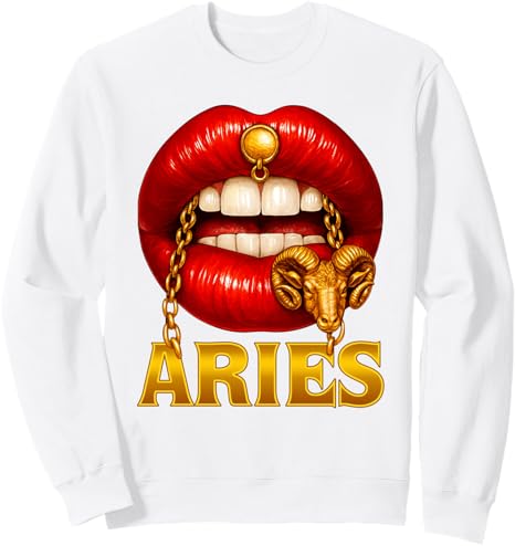 Lips Aries Zodiac Sign Astrology Birthday Afro Women Girl Sweatshirt