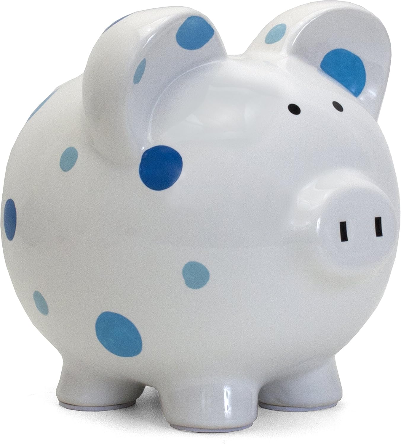 Child to Cherish Ceramic Polka Dot Piggy Bank for Boys, Blue