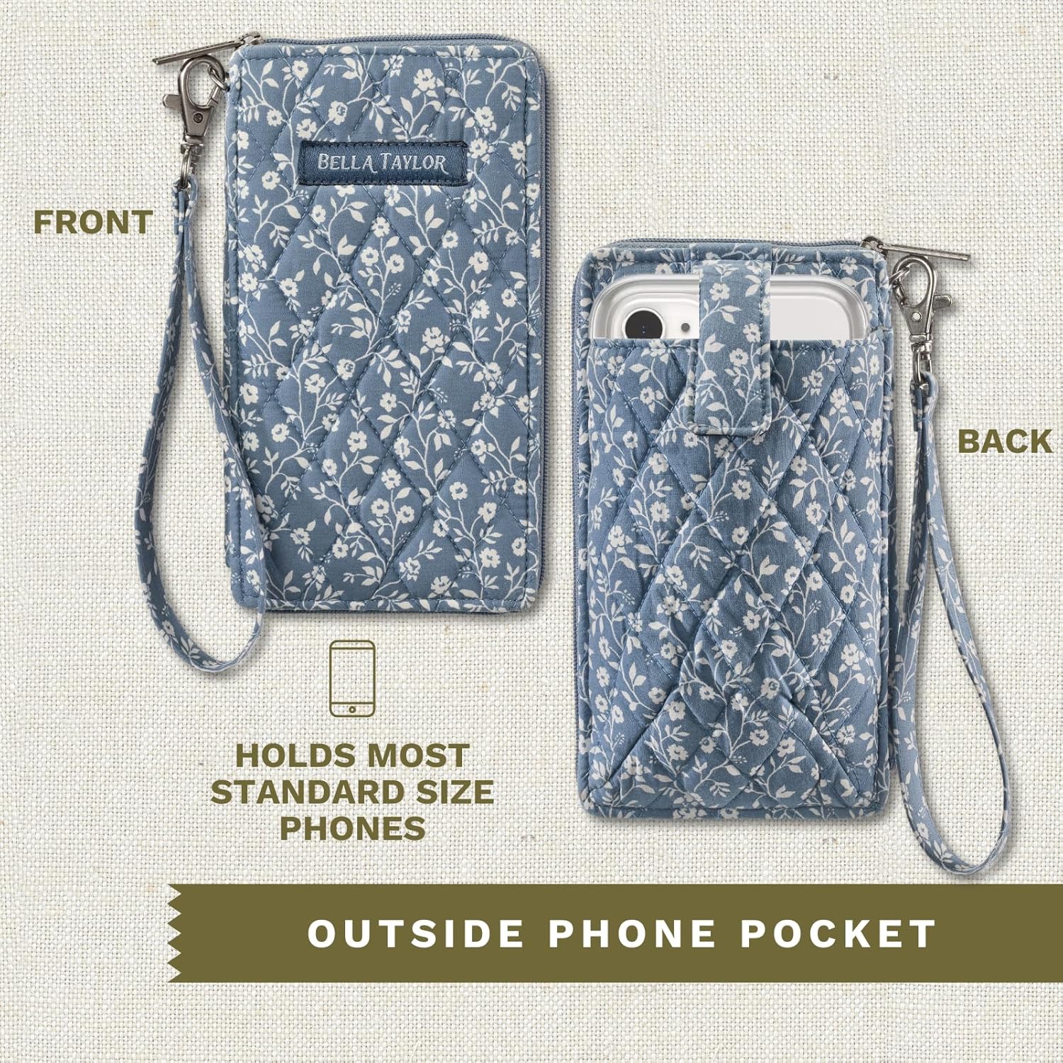 Bella Taylor Cell Phone Wristlet Wallet for Women with Smartphone Pocket and RFID Protection
