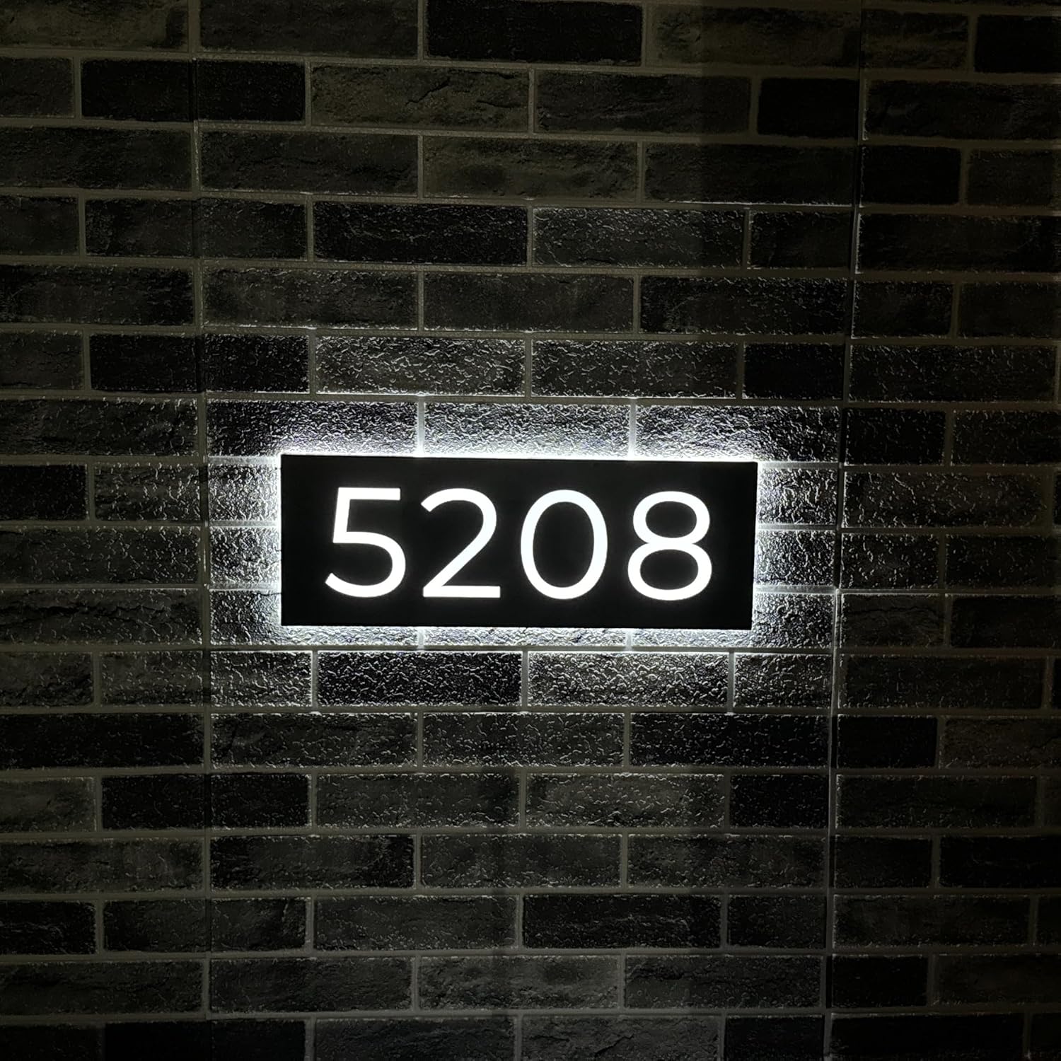 Custom Solar Backlit House Address Sign for Outside, Light Up House Number Plague, House Number Sign for Exterior, Yard Sign, Lighted House Numbers for Exterior Design