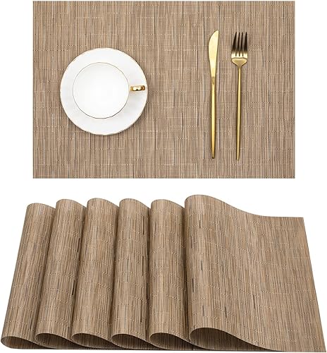 U'Artlines Manteles individuales resistentes al calor, resistentes a las manchas, antideslizantes, lavables, de PVC, manteles individuales de vinilo