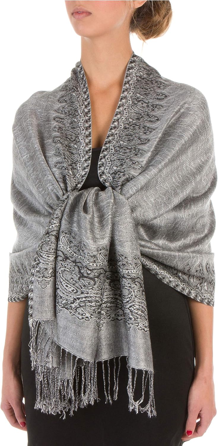 Pashmina reversible Sakkas tamaño único 78x28 pulg miniatura 1