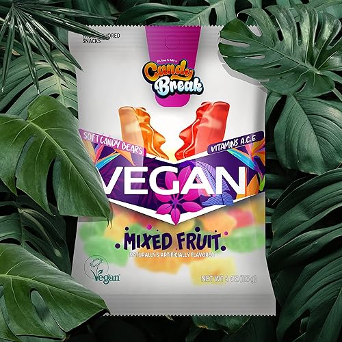 Miniatura 5 de Candy Break Gomitas veganas  Ositos de goma afrutados y aperitivos de regalo para adultos y niños  4 onzas (paquete de 12)
