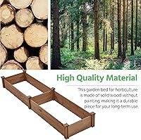 Vista 9 de Yaheetech Cama de jardín elevada de madera para horticultura de 8 x 2 pies, caja de plantación elevada divisible para flores/vegetales en patio