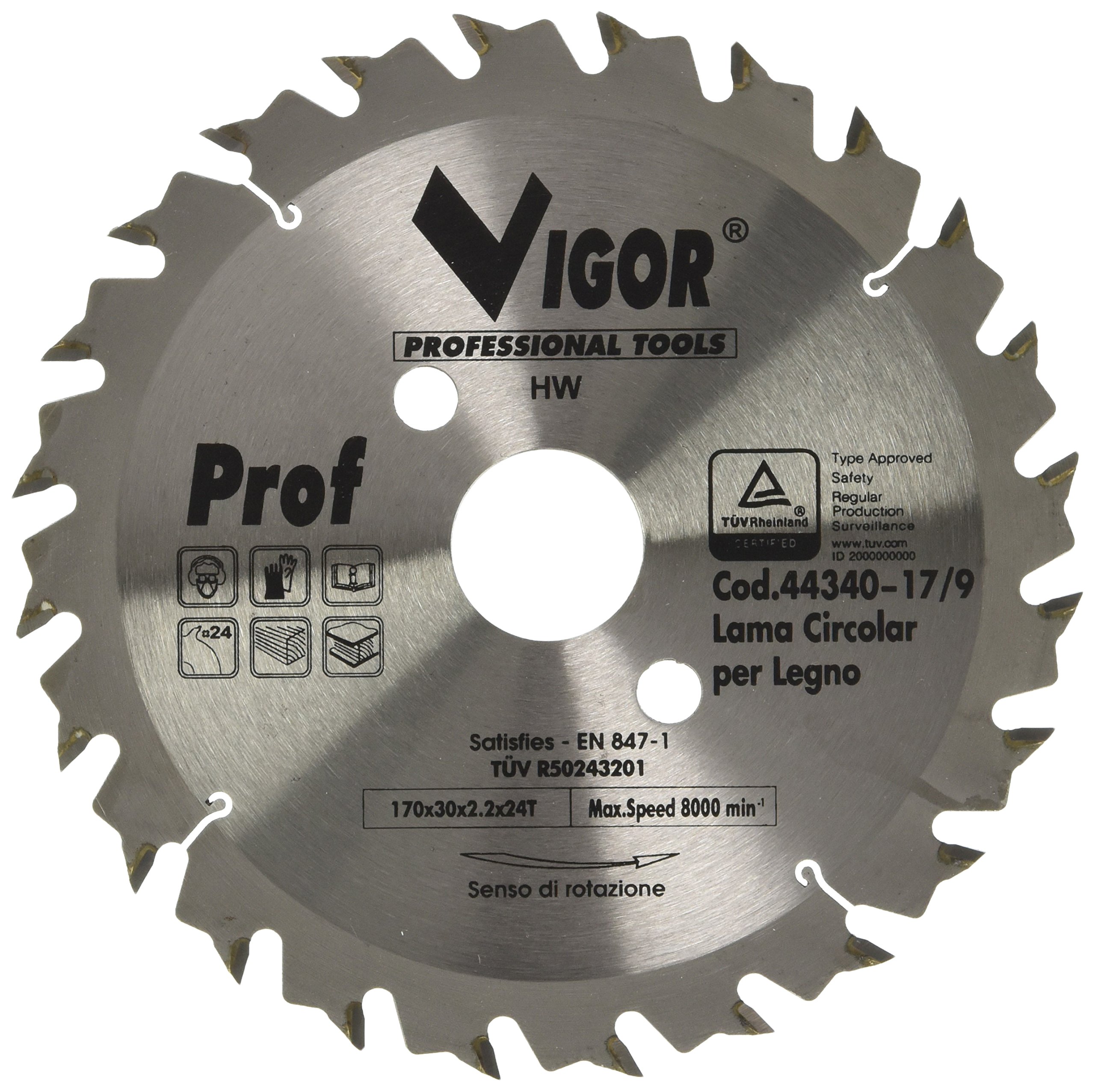 Hu-Firma Lame Circolari Legno 24 Denti Mm.170 - 4