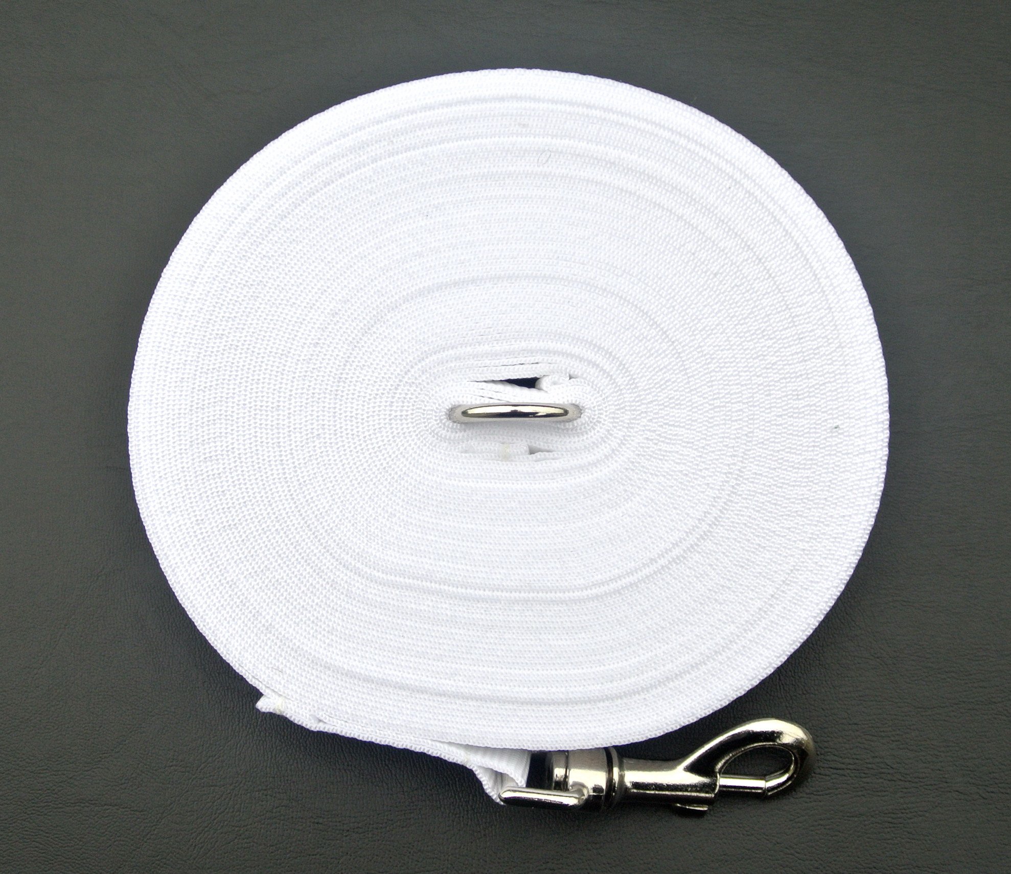 65ft 20m Long Dog Training Lead Obedience Recall Horse Tracking Leash Large 25mm Webbing In WHITE
