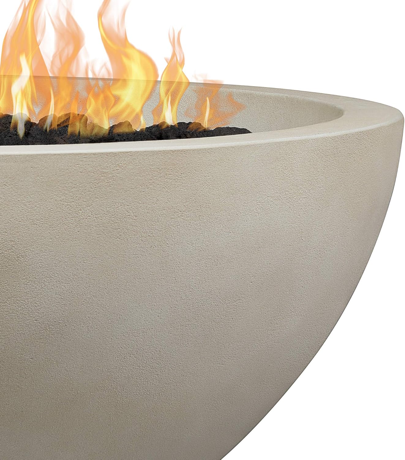 Close-up of the control panel for the Real Flame Redding Fire Bowl, showing the key valve in the 'ON' position and lighting instructions