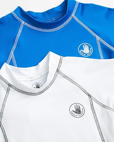 Miniatura 3 de Body Glove Camiseta de natación de manga corta con protección solar y arena para niños, paquete de 2 unidades UPF 50+ (2T-14)