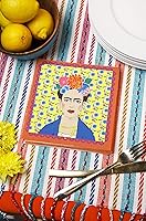 Vista 4 de Talking Tables 20 servilletas de papel con estampado Frida Kahlo de color amarillo Fiesta mexicana, estilo bohemio, cumpleaños al aire libre