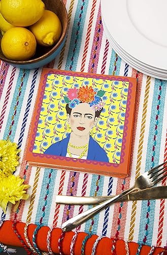 Miniatura 4 de Talking Tables 20 servilletas de papel con estampado Frida Kahlo de color amarillo  Fiesta mexicana, estilo bohemio, cumpleaños al aire libre,