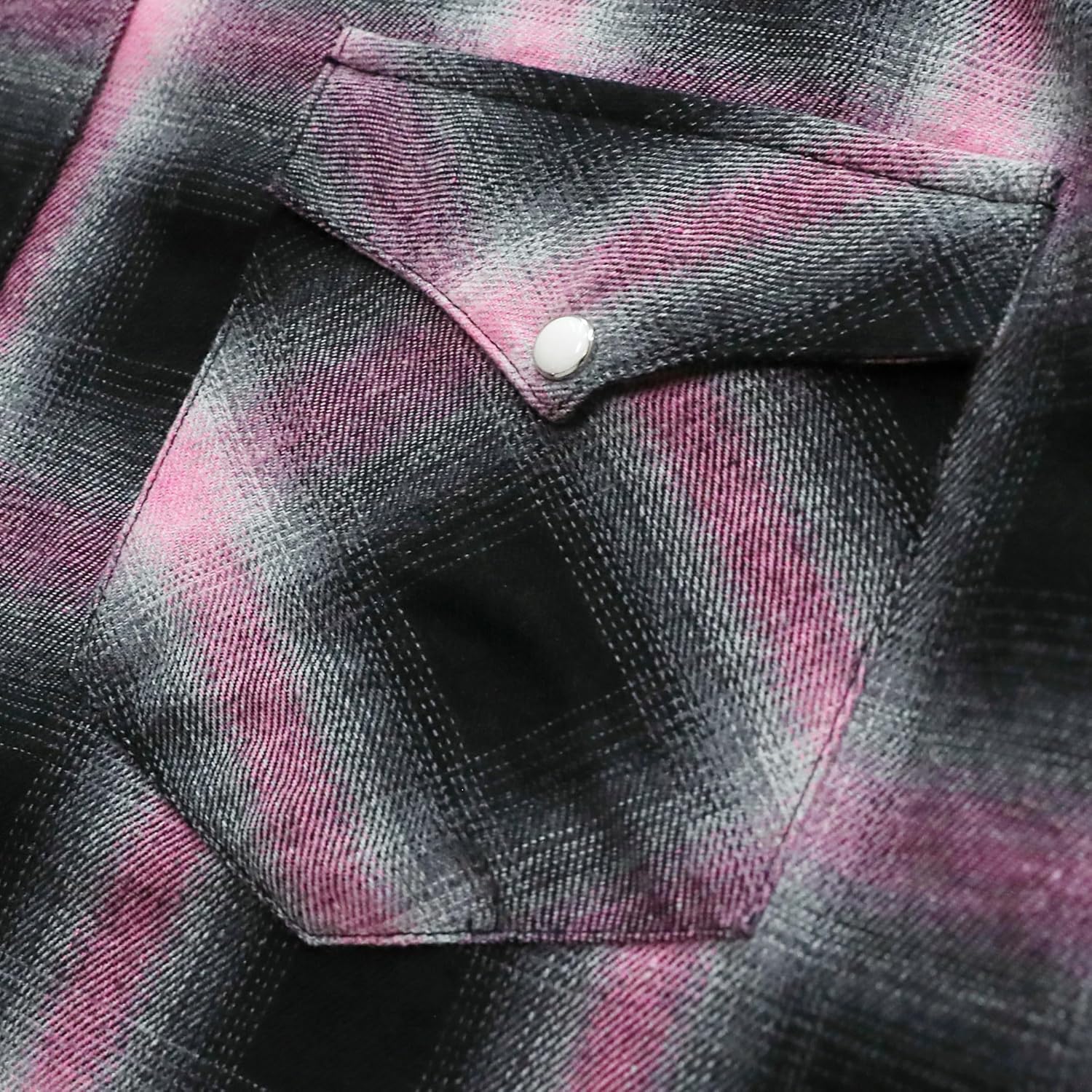 Dubinik® 6 oz Flannel Shirt for Men Western Cowboy Pearl Snap Long Sleeve Work Casual Buttons Vintage Plaid Shirts - Image 2