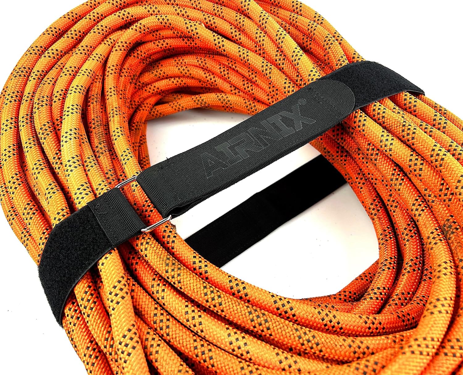 4pc 60" x 2" (54" useable) Nylon Webbing Hook and Loop Cinch Straps with Metal Buckle, Reusable Fastening, Securing, Cable Straps