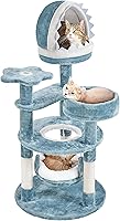 Yaheetech 45.5in Ocean Cat Tree Tower - Shark Mouth Nest, Starfish Perch, Jellyfish Hammock Plush Multi-Level Kitty Condo