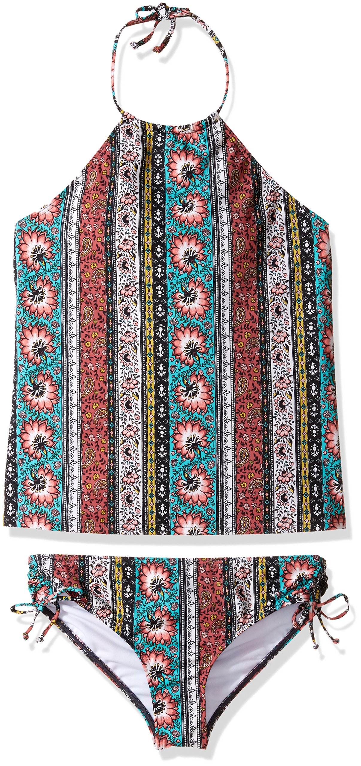 Billabong Big Girls' Hippy Ditsy Tankini Two Piece Swimsuit, Multi, 7