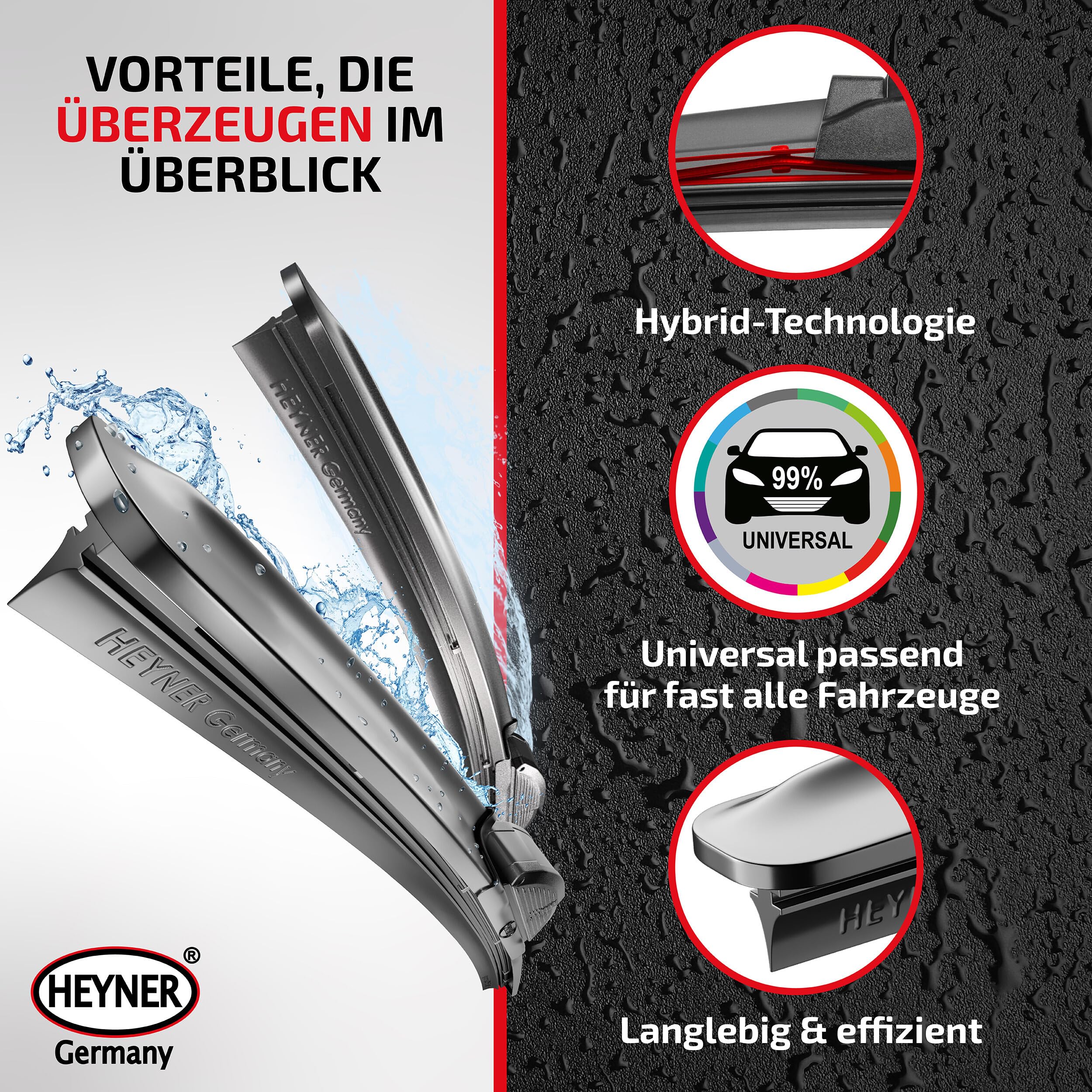 HEYNER Zestaw wycieraczek przedniej szyby do MAZDA 6 Sport Kombi 2008-2012 HYBRID