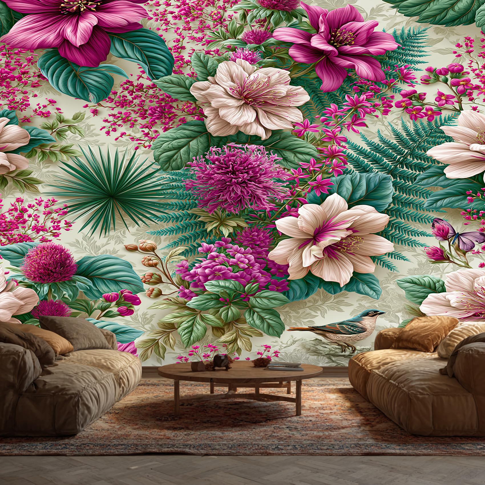 Générique Papier Peint Panoramique Fleurie Tropical, 350x256 cm
