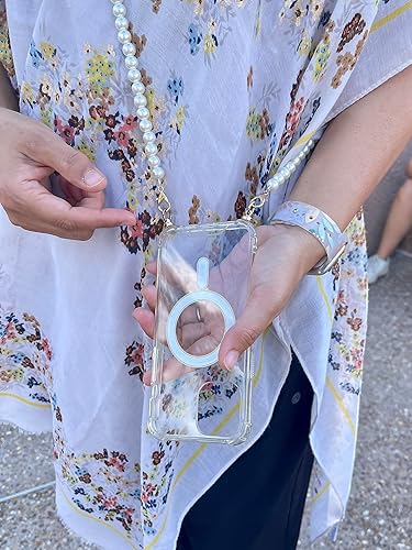 Miniatura 6 de Aporia - Correa de cadena de perlas de moda para teléfono celular, bolso de mano de repuesto con hebillas de aleación