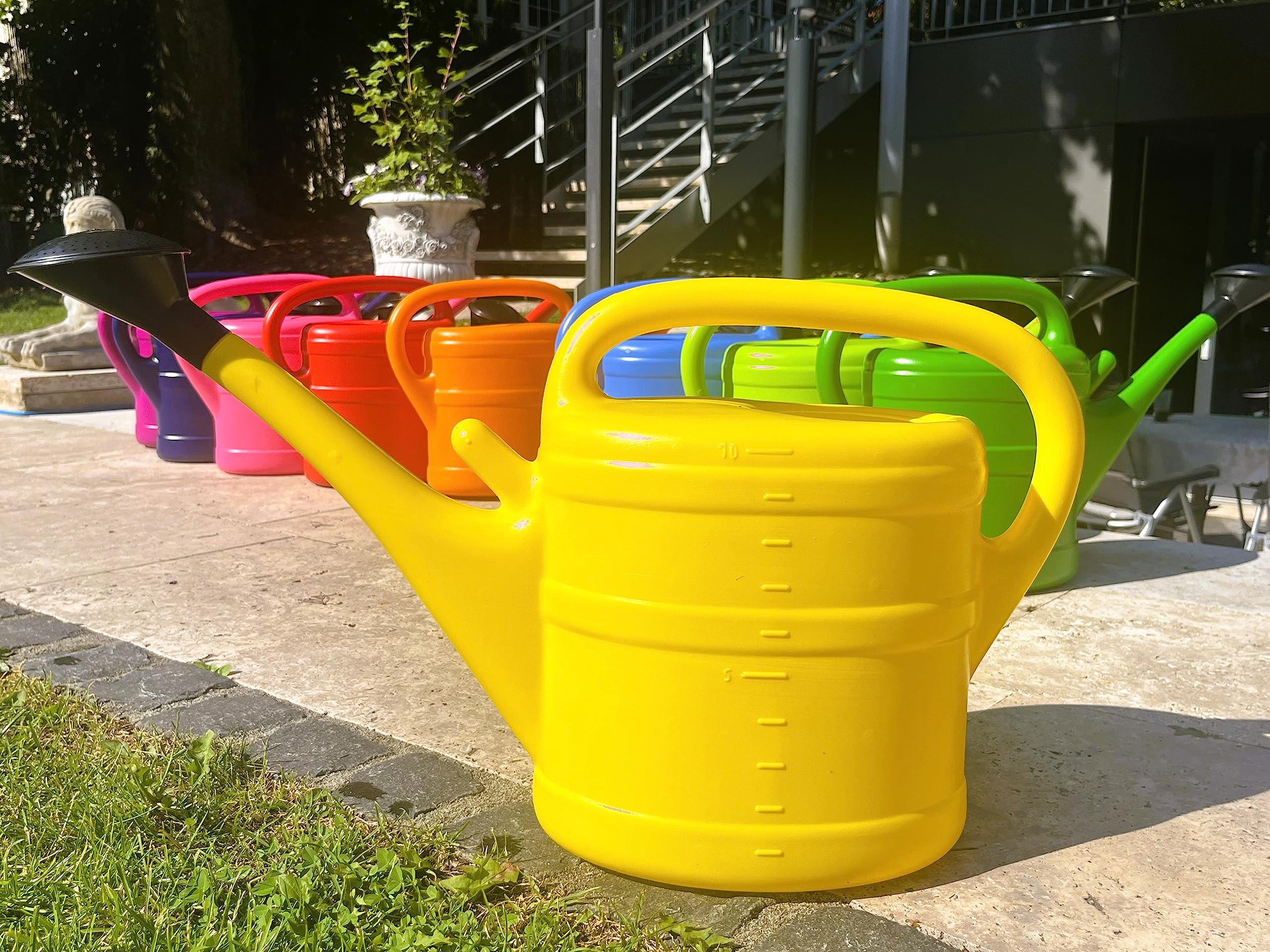 6X Gießkanne 10L GELB + 1x KÜHLSCHRANKMAGNET! Blumenkanne Kunststoff für groß & klein Garten & Zimmerpflanzen Gießkannen Gieskanne Gieskannen Giesskanne 10 Liter Watering Can Gieskannen10Liter lr